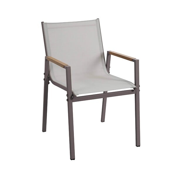OVIALA - Ensemble table de jardin ovale 150x90 cm et 6 chaises taupe - Valencia - large