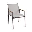 OVIALA - Ensemble table de jardin ovale 150x90 cm et 6 chaises taupe - Valencia - vignette