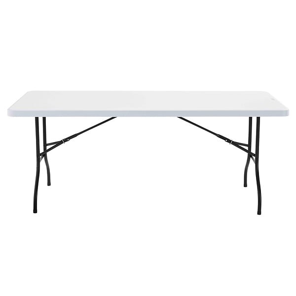 OVIALA - Table de jardin pliante 8 places Blanc - 180cm x 74cm x 74cm - REKKEM - large