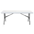 OVIALA - Table de jardin pliante 8 places Blanc - 180cm x 74cm x 74cm - REKKEM - vignette