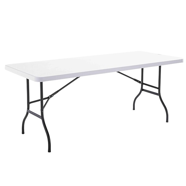 OVIALA - Table de jardin pliante 8 places Blanc - 180cm x 74cm x 74cm - REKKEM - large