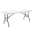 OVIALA - Table de jardin pliante 8 places Blanc - 180cm x 74cm x 74cm - REKKEM - vignette