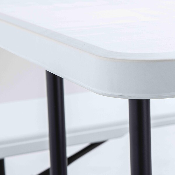 OVIALA - Table de jardin pliante 8 places Blanc - 180cm x 74cm x 74cm - REKKEM - large