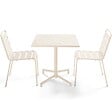 OVIALA - Ensemble table 70 cm et 2 chaises de jardin en métal ivoire - Palavas - vignette