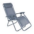 OVIALA - Fauteuil relax de jardin en acier et textilène inclinable bleu foncé - Monaco - vignette