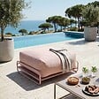 OVIALA - Pouf pour salon de jardin modulable avec structure rose poudré - Mixi - vignette