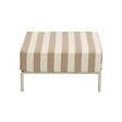 OVIALA - Pouf rayé pour salon de jardin modulable en tissu beige - Patio - vignette
