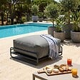 OVIALA - Pouf pour salon de jardin modulable avec structure gris - Mixi - vignette