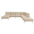 OVIALA - Salon de jardin bas modulable rayé 6 places beige - Patio - vignette