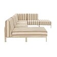 OVIALA - Salon de jardin bas modulable rayé 6 places beige - Patio - vignette