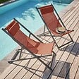 OVIALA - Lot de 2 transats en aluminium terracotta - Santiago - vignette