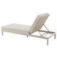 OVIALA - Lot de 2 bains de soleil inclinale avec tablettes en aluminium crème - Galapagos - vignette