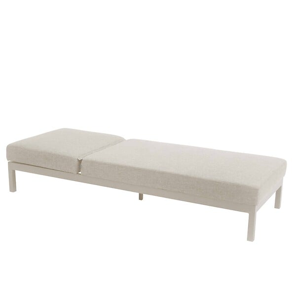 OVIALA - Ensemble bain de soleil avec tablette en aluminium crème - Galapagos - large