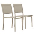 OVIALA - Lot de 2 chaises de jardin aluminium et textilène crème - Nice - vignette