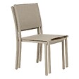 OVIALA - Lot de 2 chaises de jardin aluminium et textilène crème - Nice - vignette