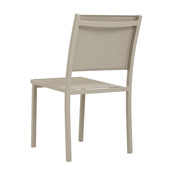 OVIALA - Lot de 2 chaises de jardin aluminium et textilène crème - Nice - large