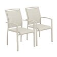 OVIALA - Lot de 2 fauteuils en aluminium crème - Butterfly - vignette
