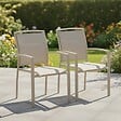 OVIALA - Lot de 2 fauteuils en aluminium crème - Butterfly - vignette