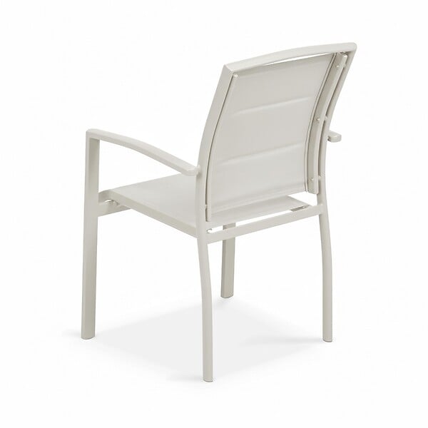 OVIALA - Lot de 2 fauteuils en aluminium crème - Butterfly - large