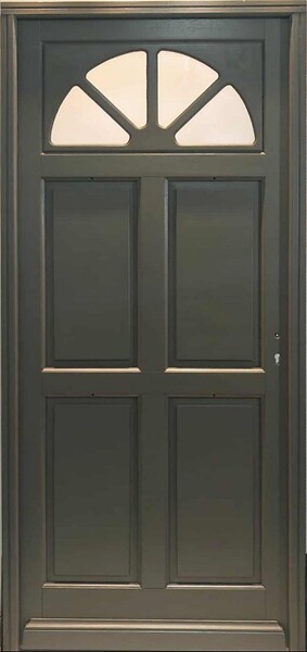 GD MENUISERIES - Porte d'entrée Bois Vitrée Fiacre Gris Quartz, H215 x L90 cm Côte Tableau p.Gauche, (Poignée, Barillet ref 010723NO) - large
