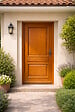 GD MENUISERIES - Porte d'entrée Bois Pleine Safran, H215 x L90 cm Côte Tableau p. Gauche (Poignée, Barillet ref 010403FP) - vignette