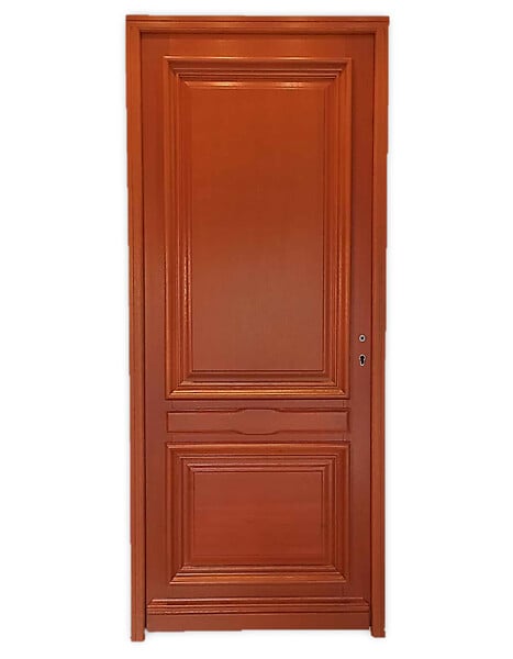 GD MENUISERIES - Porte d'entrée Bois Pleine Safran, H215 x L90 cm Côte Tableau p. Gauche (Poignée, Barillet ref 010403FP) - large
