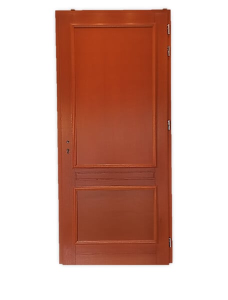 GD MENUISERIES - Porte d'entrée Bois Pleine Safran, H215 x L90 cm Côte Tableau p. Gauche (Poignée, Barillet ref 010403FP) - large