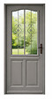 GD MENUISERIES - Porte d'entrée Bois Vitrée Santiago Gris Quartz, H215 x L90 cm Côte Tableau p.Gauche, (Poignée, Barillet ref 010723NO) - vignette