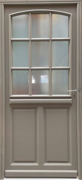 GD MENUISERIES - Porte d'entrée Bois Vitrée Alban Gris Quartz, H215 x L90 cm Côte Tableau p. Gauche, (Poignée, Barillet ref N158RPL -IN158RCI) - large