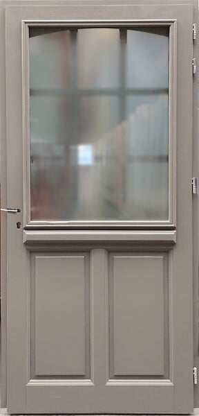 GD MENUISERIES - Porte d'entrée Bois Vitrée Alban Gris Quartz, H215 x L90 cm Côte Tableau p. Gauche, (Poignée, Barillet ref N158RPL -IN158RCI) - large