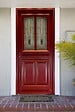 GD MENUISERIES - Porte d'entrée Bois Vitrée Martine Rouge pourpre, H215 x L90 cm Côte Tableau p.Droit, (Poignee, Barillet ref 010403RFP) - vignette