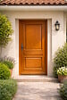 GD MENUISERIES - Porte d'entrée Bois Pleine Safran, H215 x L90 cm Côte Tableau p.Droit (Poignée, Barillet ref 010403FP) - vignette