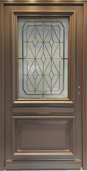 GD MENUISERIES - Porte d'entrée Bois Vitrée Camille Gris Quartz, H215 x L90 cm Côte Tableau p. Gauche (Poignee, Barillet ref 010403RFP) - large
