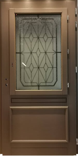 GD MENUISERIES - Porte d'entrée Bois Vitrée Camille Gris Quartz, H215 x L90 cm Côte Tableau p. Gauche (Poignee, Barillet ref 010403RFP) - large