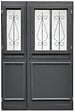 GD MENUISERIES - Porte d'entrée Bois Tiercée Mathilde Gris Anthr, H215xL140 cm Côte Tableau p, Gauche, (Poignee, Barillet ref IN158RPL2 - IN303NEW) - vignette