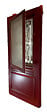 GD MENUISERIES - Porte d'entrée Bois Vitrée Canada Rouge pourpre, H215 x L90 cm Côte Tableau p.Droit (Poignee, Barillet ref 010403RFP) - vignette