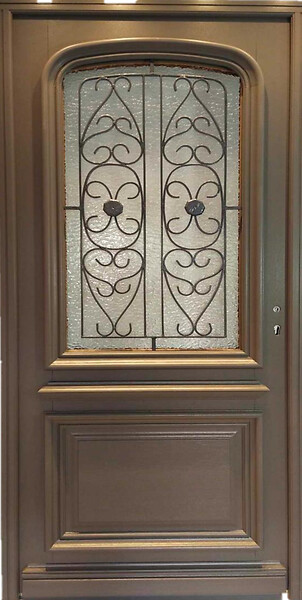 GD MENUISERIES - Porte d'entrée Bois Vitrée Adrien Gris Quartz, H215 x L90 cm Côte Tableau p. Gauche, (Poignee, Barillet ref IN158RPL2 - IN303NEW) - large