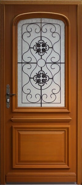 GD MENUISERIES - Porte d'entrée Bois Vitrée Adele, H215 x L90 cm Côte Tableau p. Gauche (Poignee, Barillet ref 010403RFP) - large