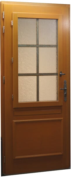 GD MENUISERIES - Porte d'entrée Bois vitrée, Cumin, H215 x L90 cm Côte Tableau p.Gauche - large