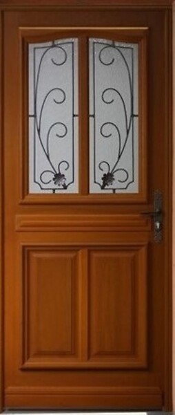 GD MENUISERIES - Porte d'entrée Bois Vitrée Mathis, H215 x L80 cm Côte Tableau p. Gauche, (Poignee, Barillet ref 010403RFP) - large