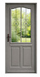 GD MENUISERIES - Porte d'entrée Bois Vitrée Santiago Gris Quartz, H215 x L90 cm Côte Tableau, p.Droit (Poignee, Barillet ref 010403FP) - vignette