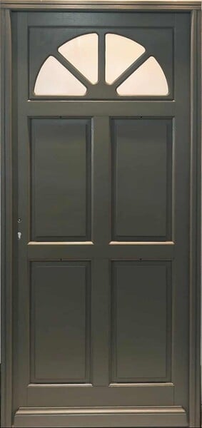 GD MENUISERIES - Porte d'entrée Bois Vitrée Fiacre Gris Quartz, H215 x L90 cm Côte Tableau, p.Droit (Poignee, Barillet ref 010403FP) - large