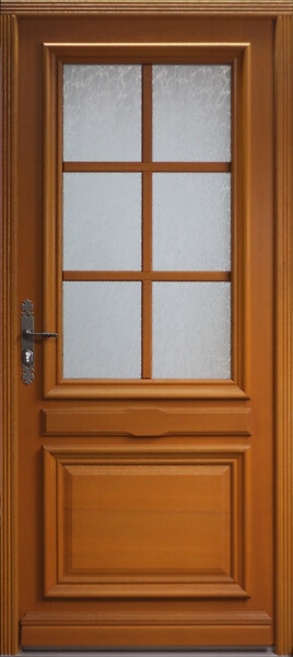 GD MENUISERIES - Porte d'entrée Bois vitrée, Cumin, H215 x L90 cm Côte Tableau p.Droit - large