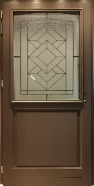 GD MENUISERIES - Porte d'entrée Bois Vitrée Elodie Gris Quartz, H215 x L90 cm Côte Tableau p.Droit, (Poignée, Barillet ref 010723NO) - large