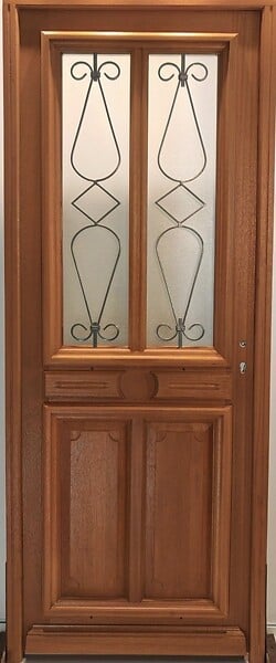 GD MENUISERIES - Porte d'entrée Bois Vitrée Baya, H215 x L90 cm Côte Tableau p.Gauche (Poignee, Barillet ref 010403RFP) - large