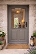 GD MENUISERIES - Porte d'entrée Bois Vitrée Santiago Gris Quartz, H200 x L90 cm Côte Tableau p.Gauche, (Poignée, Barillet ref 010723NO) - vignette
