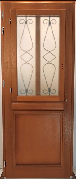 GD MENUISERIES - Porte d'entrée Bois Vitrée Baya, H200 x L90 cm Côte Tableau p.Droit, (Poignee, Barillet ref IN158RPL2 - IN303NEW) - large