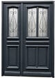 GD MENUISERIES - Porte d'entrée Bois Tiercée Mathilde Gris Anthr, H215xL140 cm Côte Tableau p.Droit, (Poignee, Barillet ref IN158RPL2 - IN303NEW) - vignette