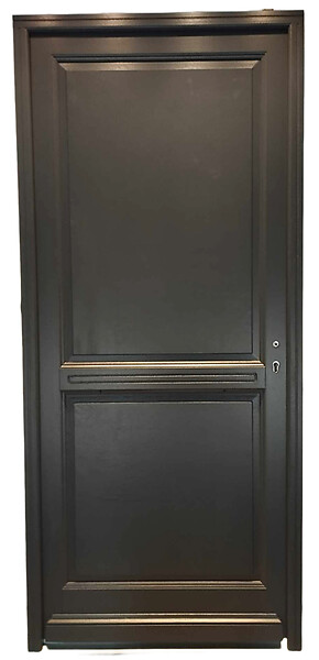 GD MENUISERIES - Porte d'entrée Bois Pleine Elina, H215 x L90 cm Côte Tableau p.Gauche (Poignée, Barillet ref N158RPL -IN158RCI) - large