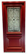 GD MENUISERIES - Porte d'entrée Bois Vitrée Canada Rouge pourpre, H215 x L90 cm Côte Tableau p.Gauche, (Poignee, Barillet ref IN158RPL2 - IN303NEW) - vignette